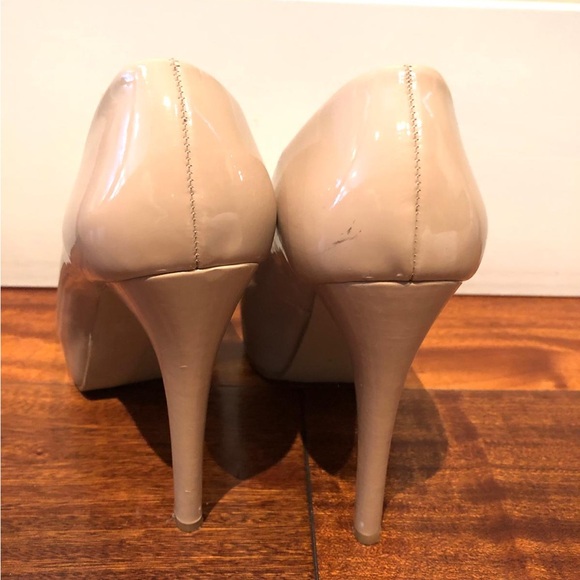 Chic Beige Platform Heels - Picture 4 of 5